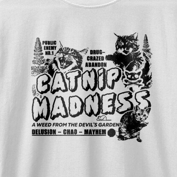 Cat Catnip Madness Public Enemy Funny Animal Pet Lover Humor Graphic T-Shirt 166 - Picture 2 of 5